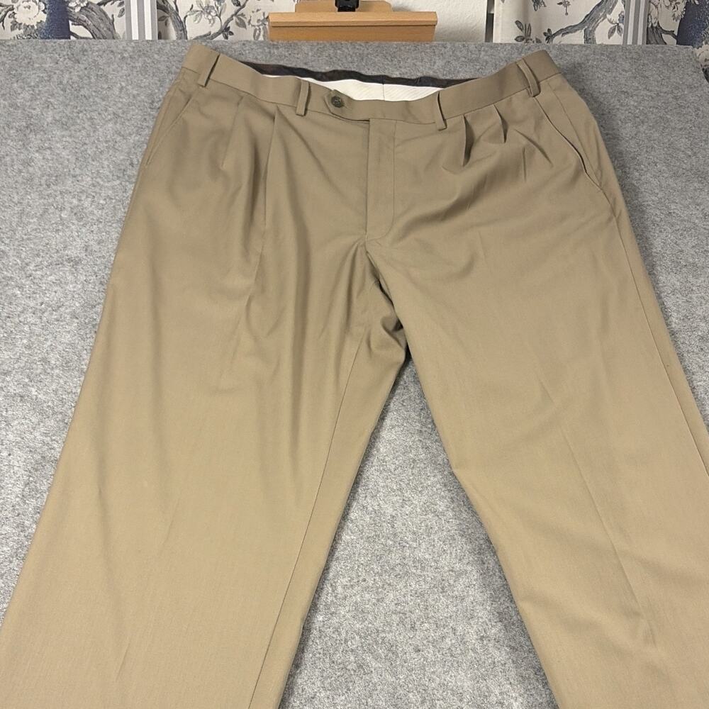 Lauren Ralph Lauren Men's Beige Pleated Twill Dress Pants Classic Fit 38x34